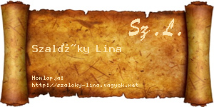 Szalóky Lina névjegykártya